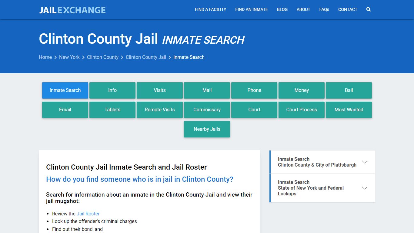 Inmate Search: Roster & Mugshots - Clinton County Jail, NY